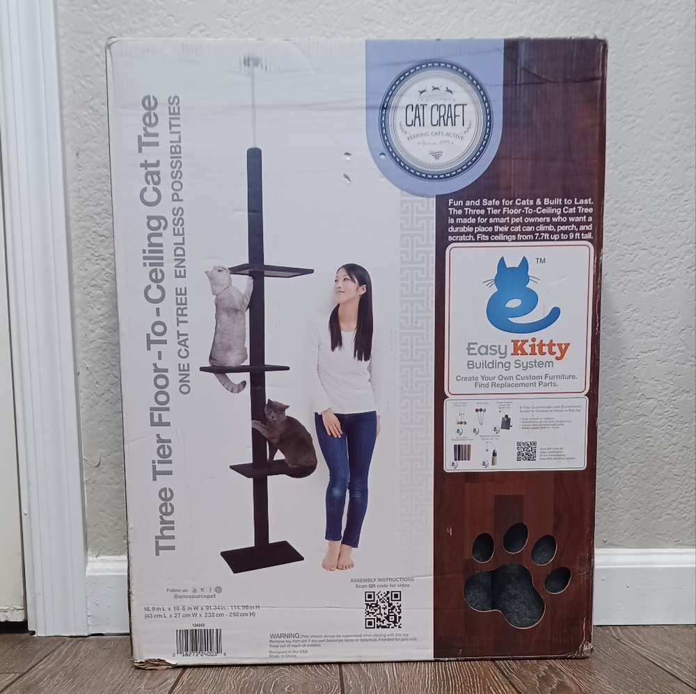 3 tier floor to ceiling cat tree